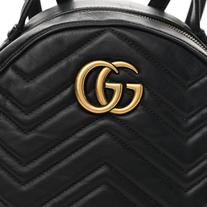 Gucci Calfskin Matelasse GG Marmont Dome Backpack Black 7 of 14