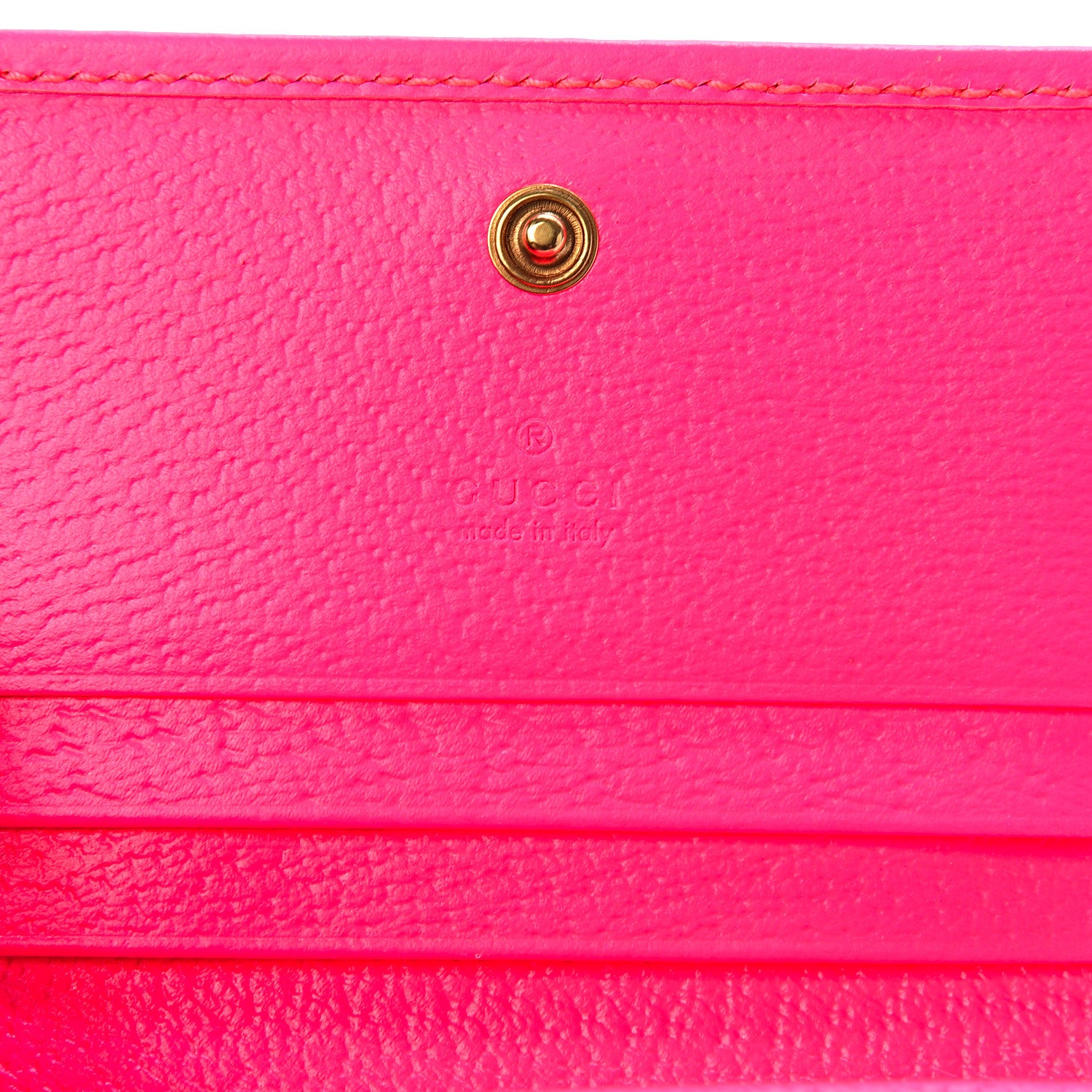 Gucci Calfskin Flora Print Zumi Card Case Fuxia Fluo 6 of 7