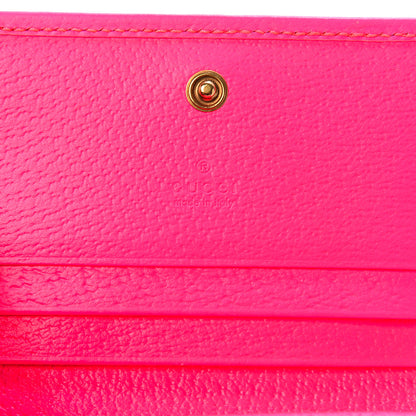 Gucci Calfskin Flora Print Zumi Card Case Fuxia Fluo 6 of 7