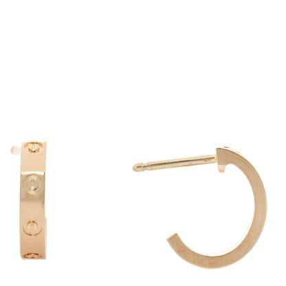 Cartier 18K Yellow Gold Small LOVE Hoop Earrings 1 of 5