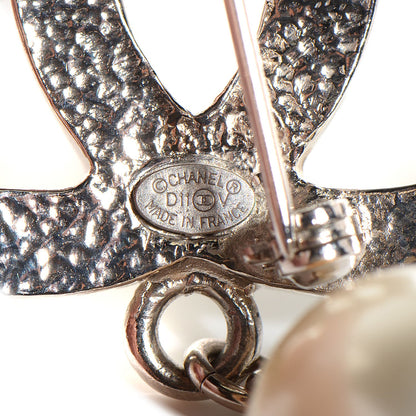 Chanel Pearl CC Drop Brooch Silver 5 of 6
