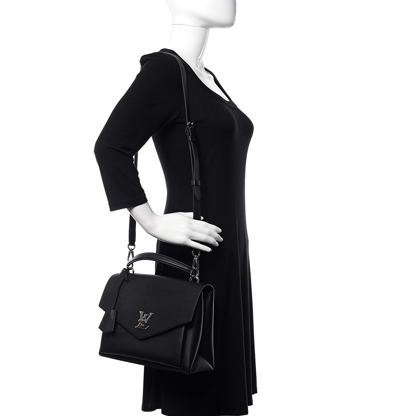 Soft Calfskin My Lockme Top Handle Black