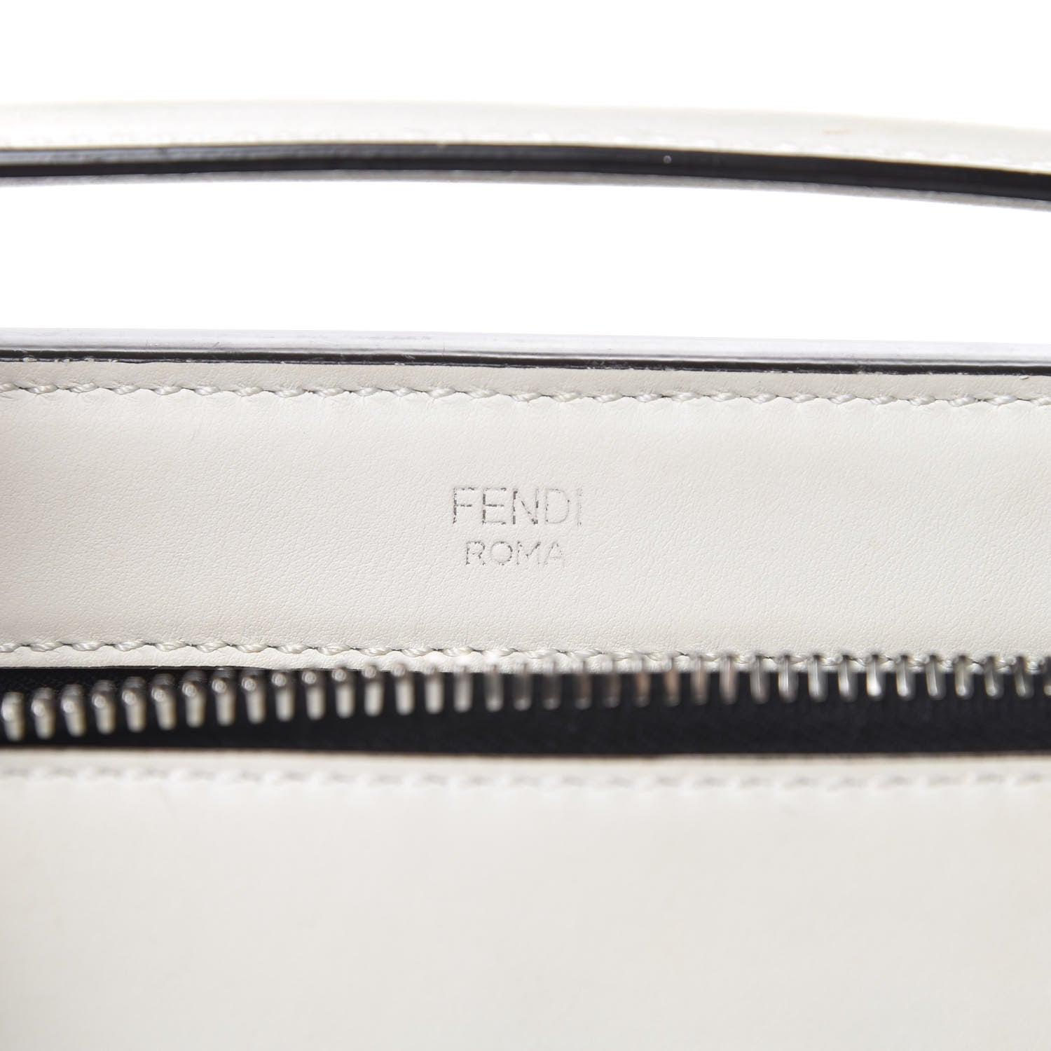 Fendi Vitello Baltico Dolce Shiny Nappa Lace Up DotCom Satchel White Parrot 6 of 16