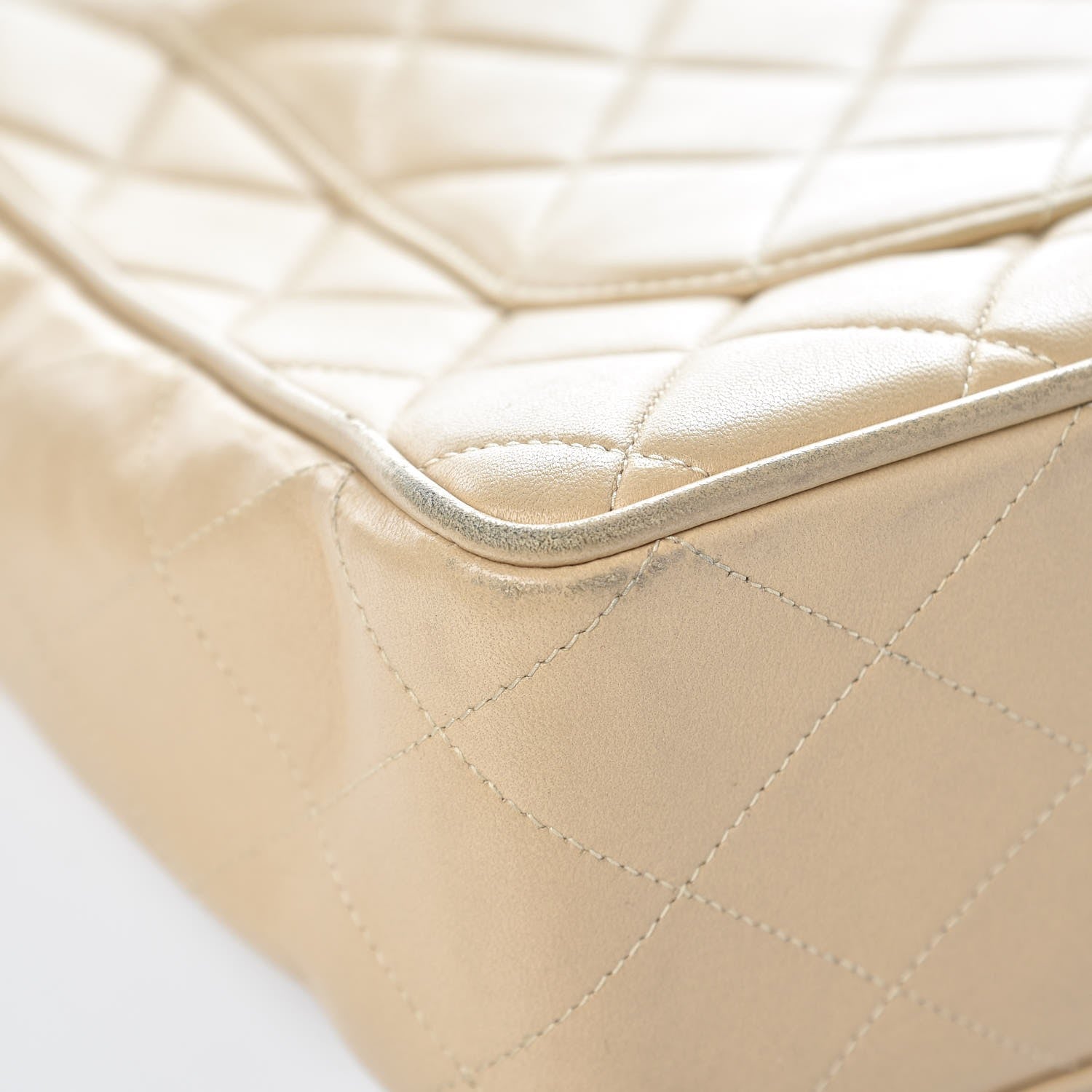 Chanel Lambskin Quilted Jumbo Single Flap Light Beige 12 of 13