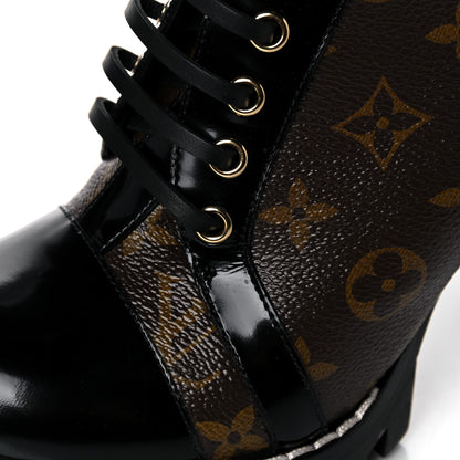 Louis Vuitton Patent Calfskin Monogram Star Trail Ankle Boots 39 Black 8 of 11