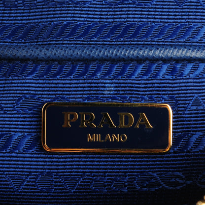 Prada Tessuto Saffiano Flat Flap Messenger Bag Black Bluette 8 of 10