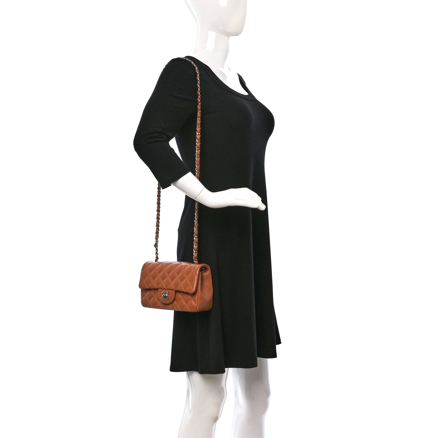 Chanel Lambskin Quilted Mini Rectangular Flap Brown 2 of 10
