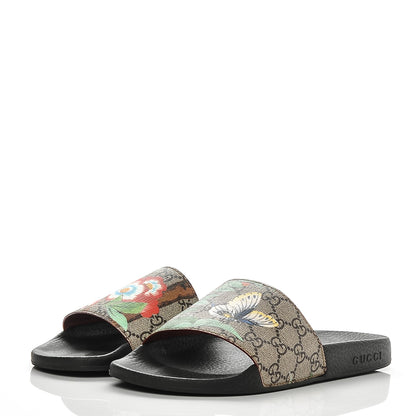 Gucci GG Supreme Monogram Tian Womens Slide Sandals 39 Beige Multicolor 3 of 7