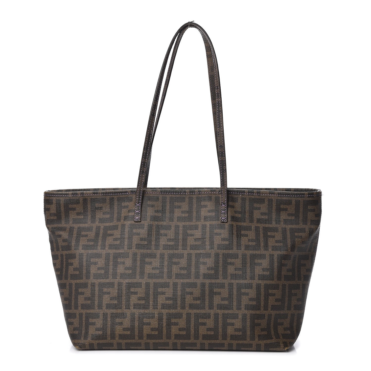 Fendi Zucca Spalmati Small Roll Tote Tobacco Viola 1 of 15