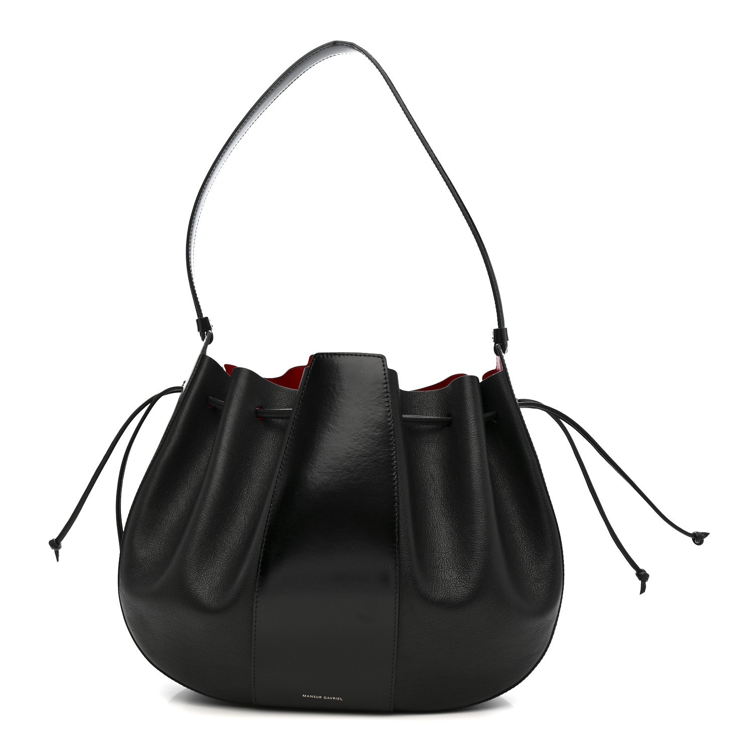 Mansur Gavriel Tumbled Calfskin Lilium Bag Black 3 of 12