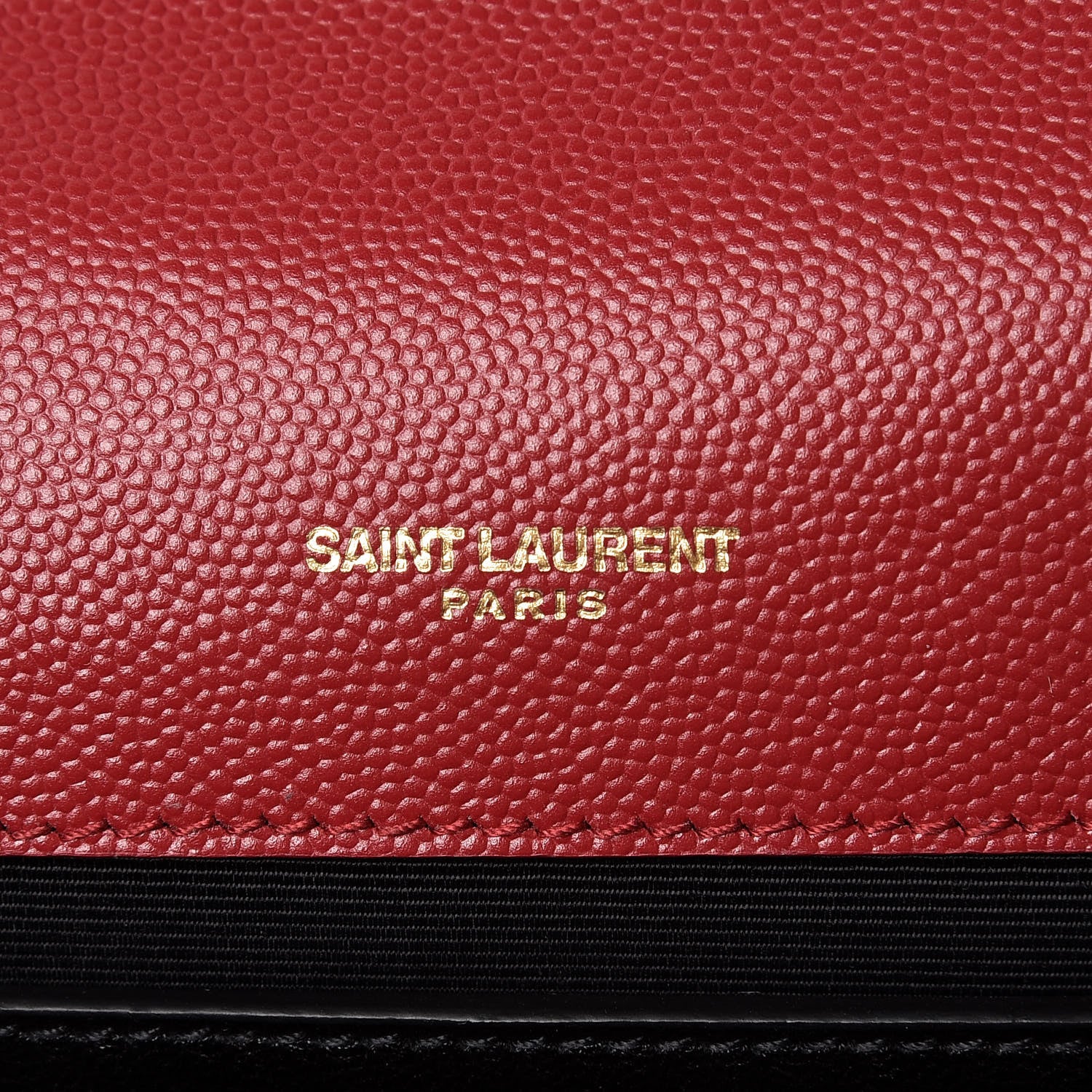 Saint Laurent Grain De Poudre Medium Monogram Kate Satchel Red 6 of 10