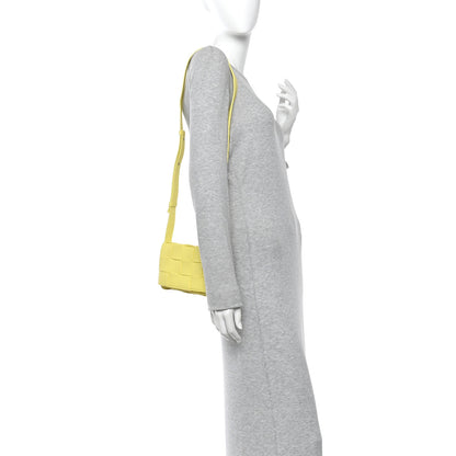 Bottega Veneta Lambskin Maxi Intrecciato Small Cassette Crossbody Bag Lemonade 3 of 21