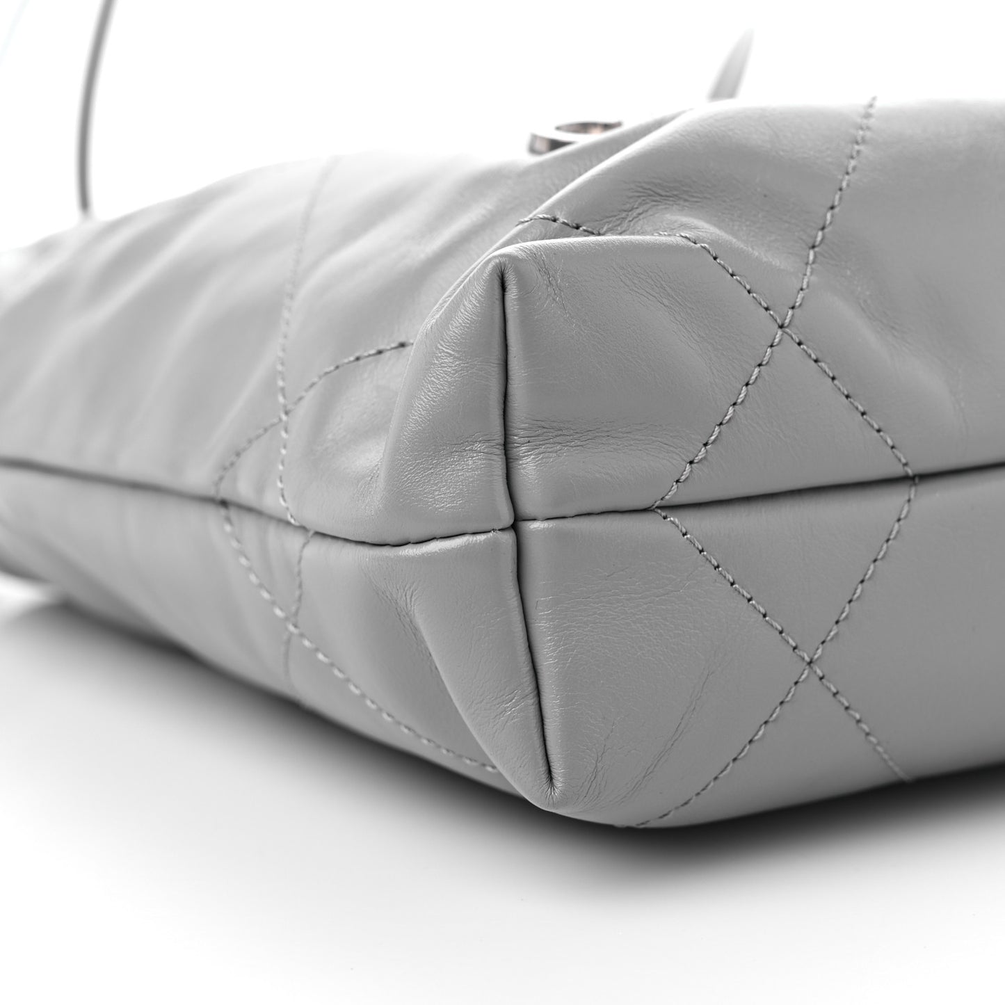 Shiny Calfskin Quilted Mini Chanel 22 Grey