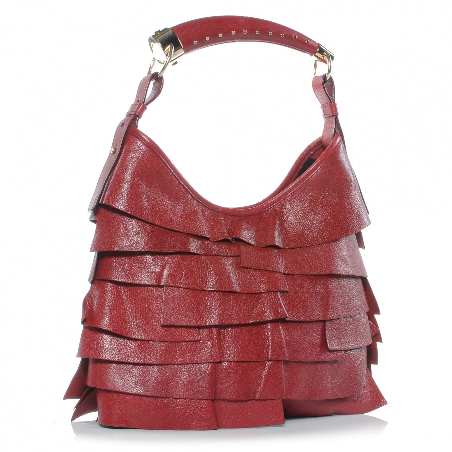 Chevre Leather Ruffle Saint Tropez Red