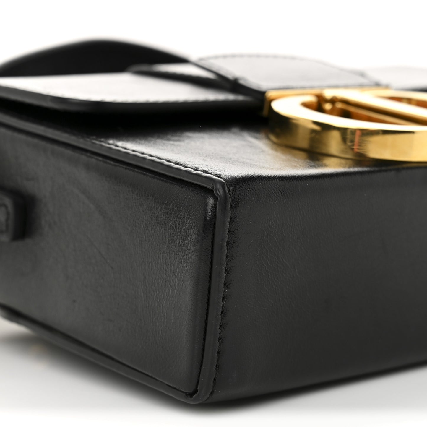 Crackled Lambskin 30 Montaigne Box Bag Black Black
