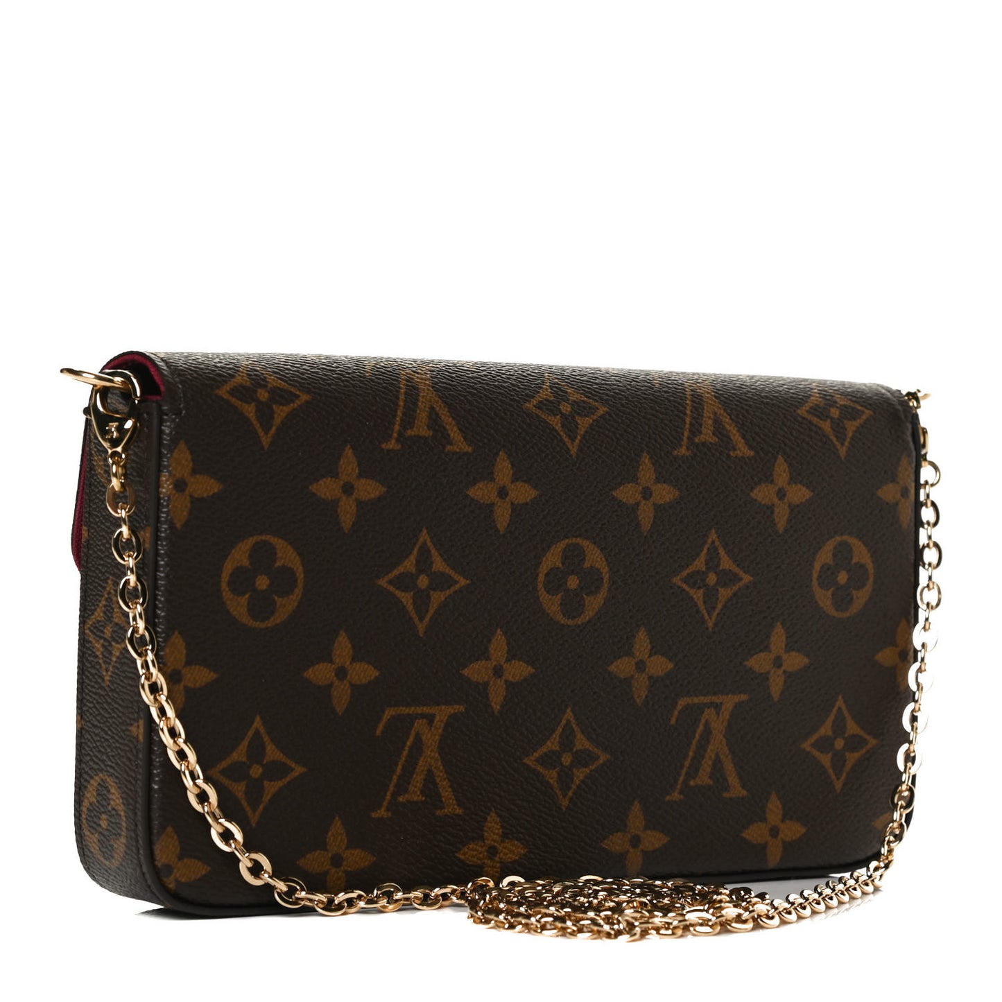 Monogram Pochette Felicie Chain Wallet Fuchsia