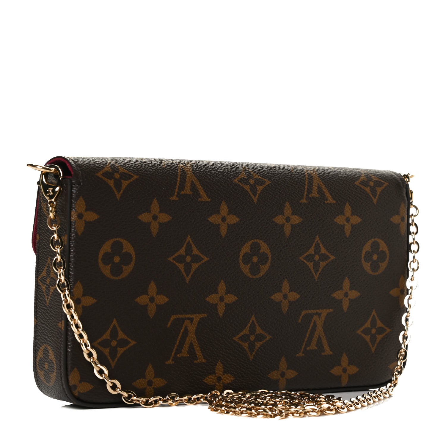 Louis Vuitton Monogram Pochette Felicie Chain Wallet Fuchsia 4 of 11