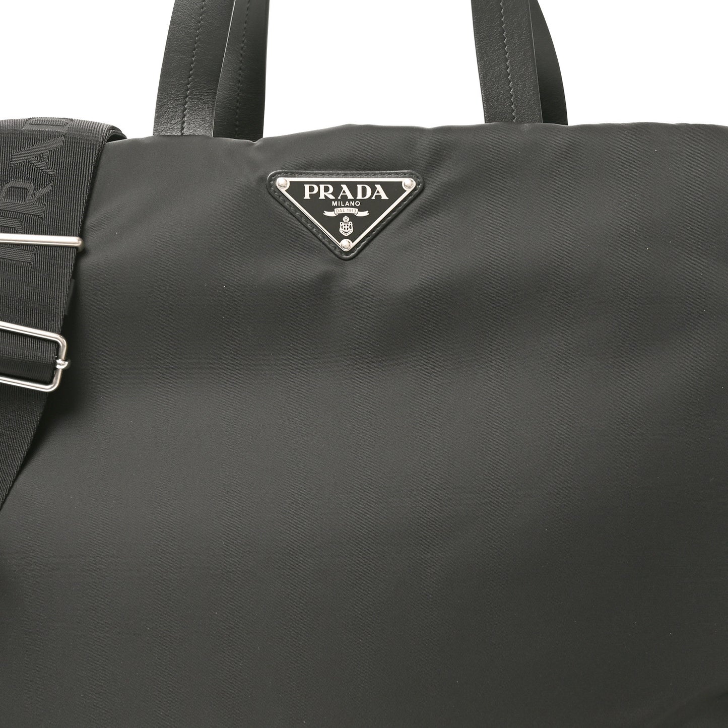 Tessuto Nylon Soft Padded Large Shopping Tote Black