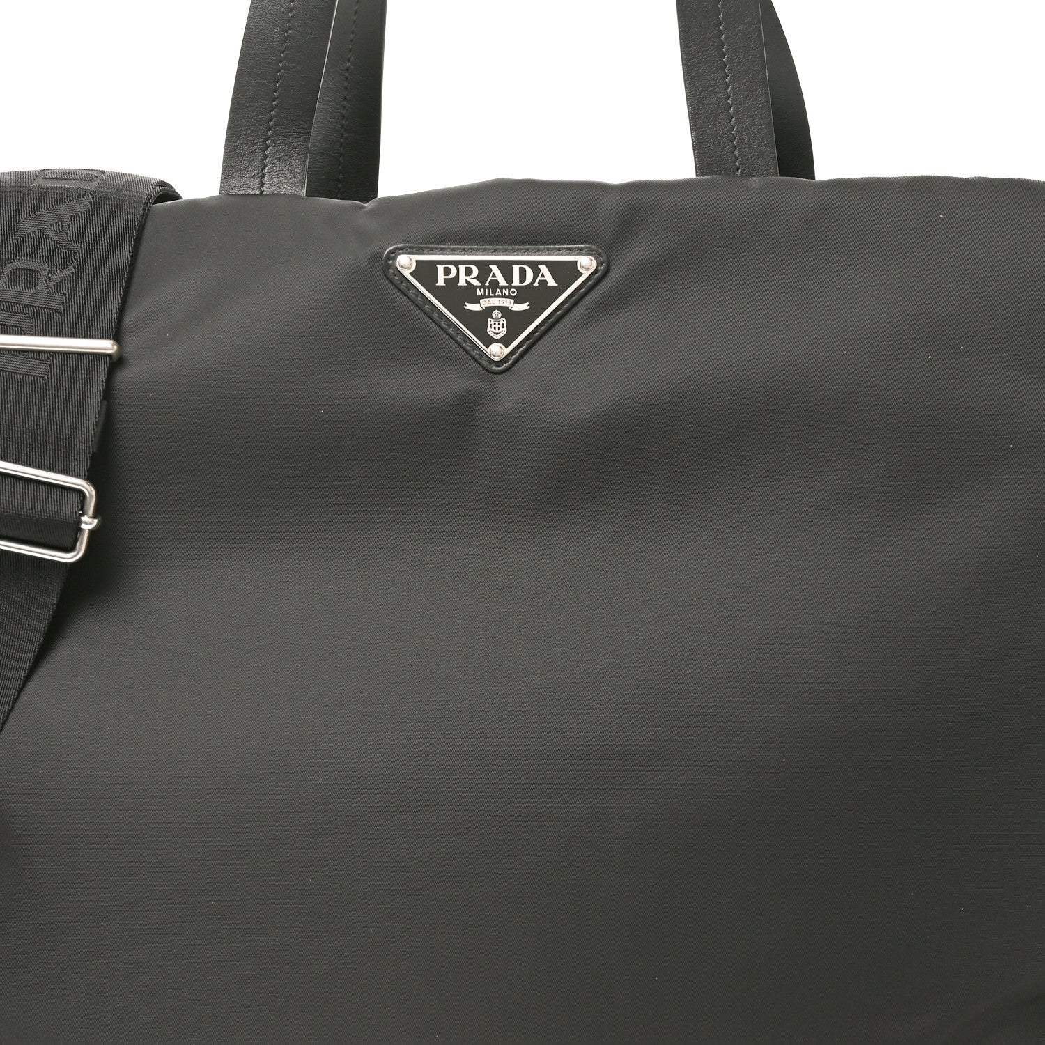 Prada Tessuto Nylon Soft Padded Large Shopping Tote Black 7 of 9