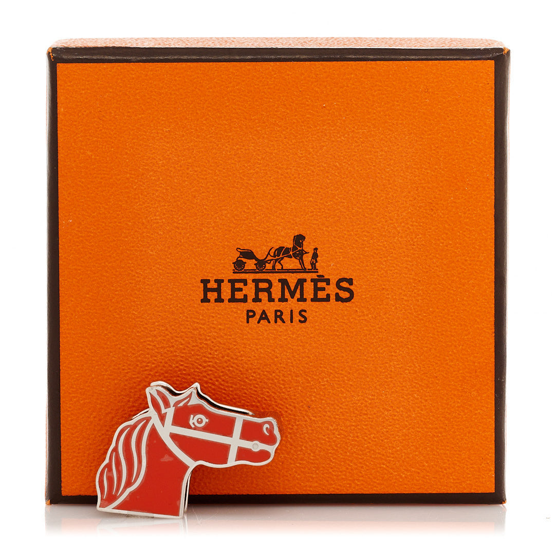 Palladium Lacquered Quadrige Twilly Scarf Ring Orange