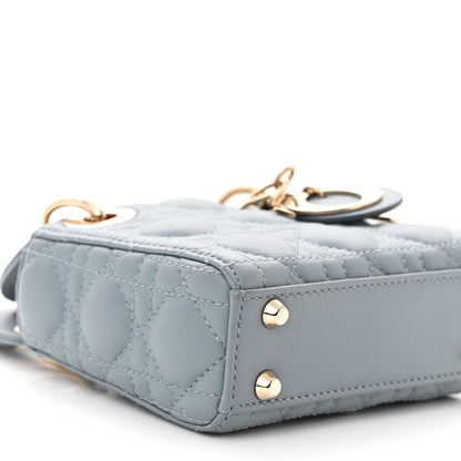 Christian Dior Lambskin Cannage Micro Lady Dior Cloud Gray 9 of 10