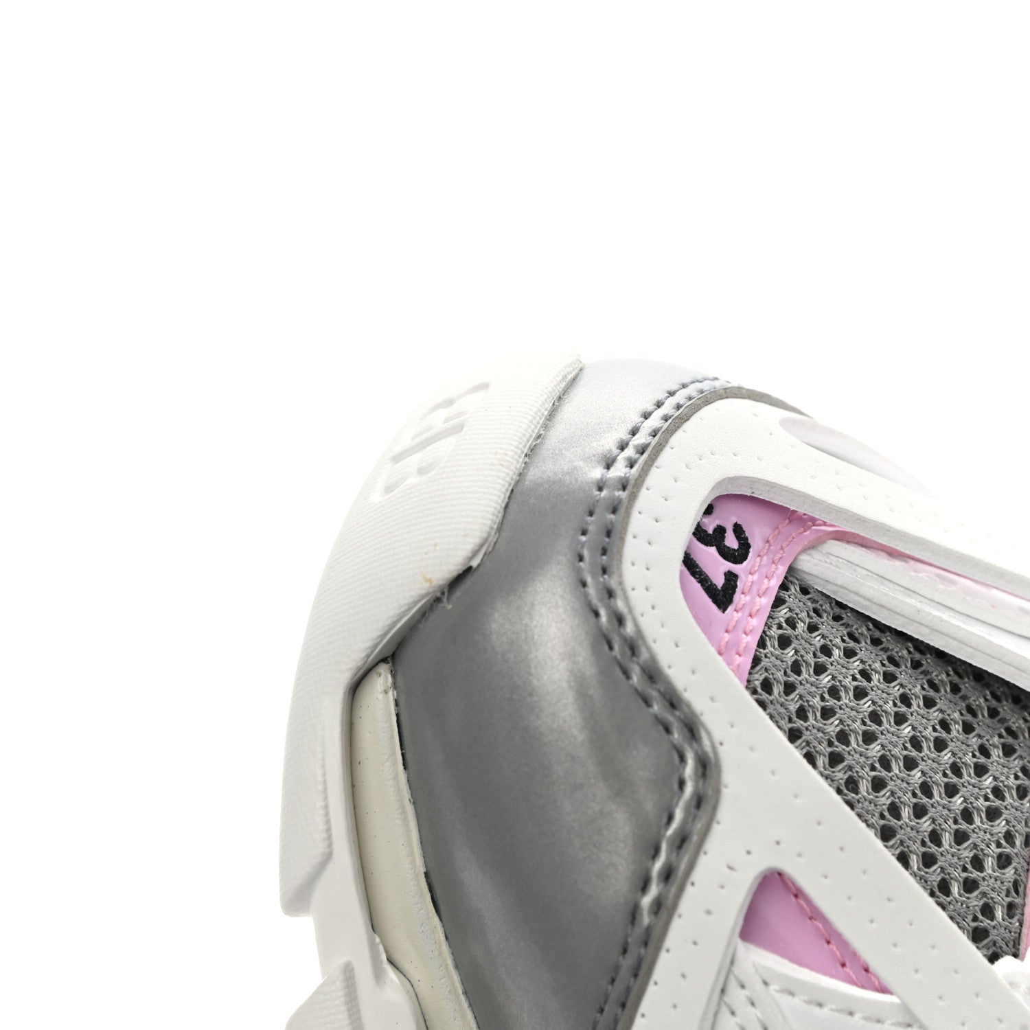 Balenciaga Mesh Rubber Bi-Color Womens Track Sneakers 37 White Pink Grey 9 of 9