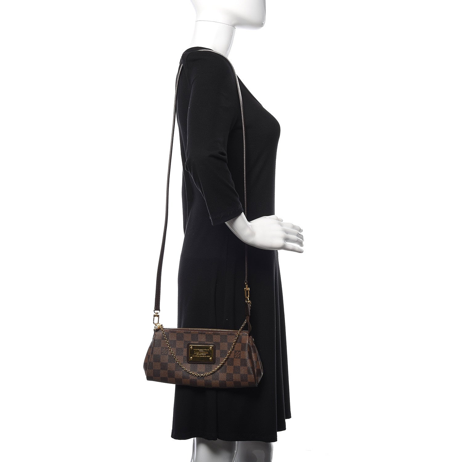 Louis Vuitton Damier Ebene Eva Clutch 2 of 11