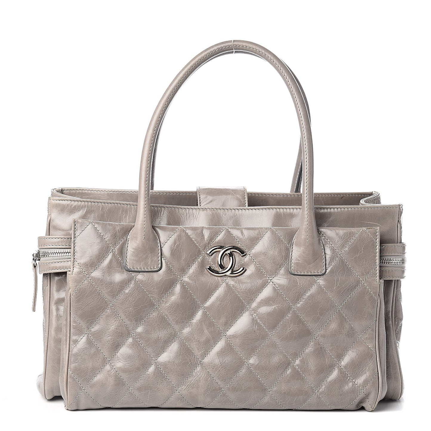 Glazed Calfskin Small New Portobello Grey