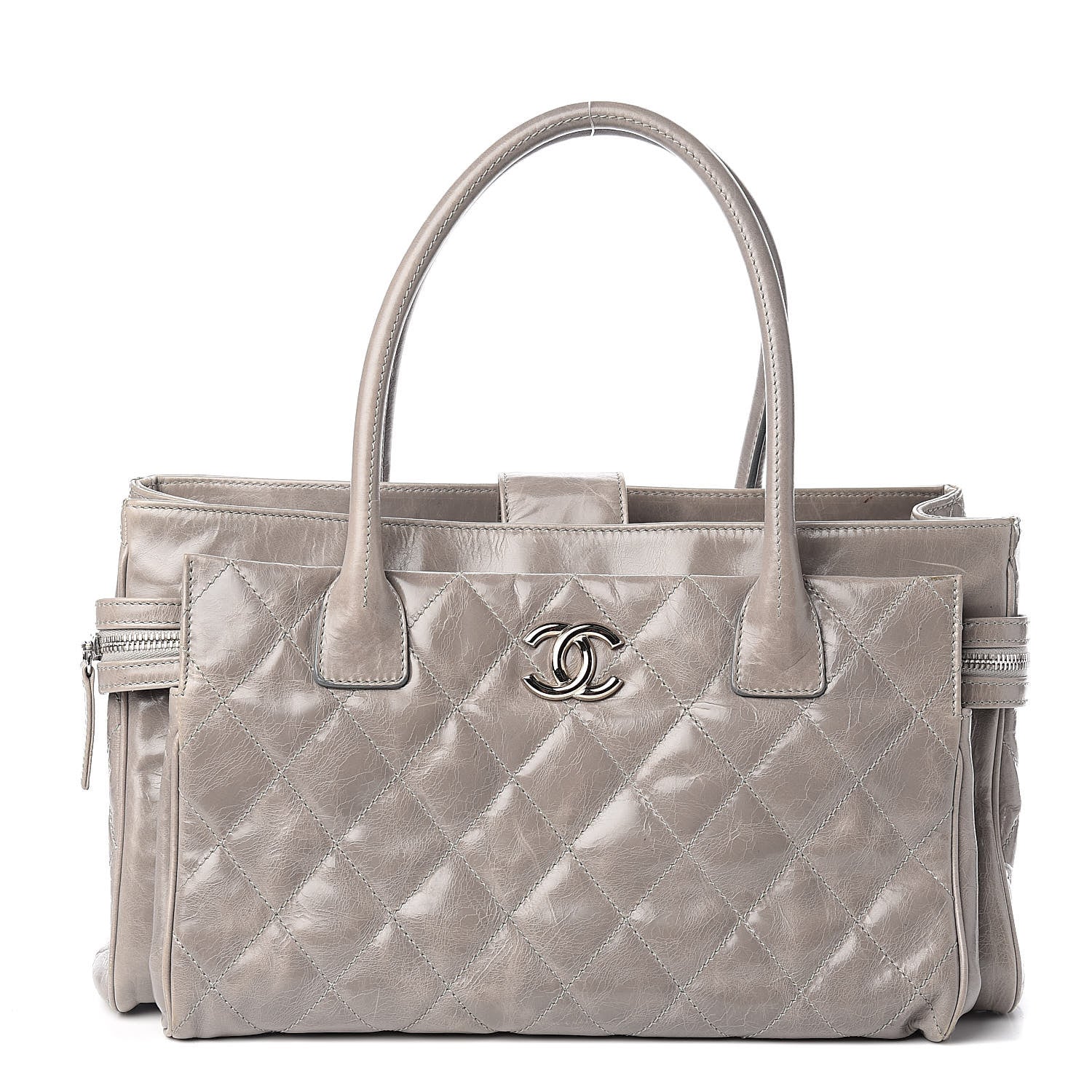 Chanel Glazed Calfskin Small New Portobello Grey 1 of 12