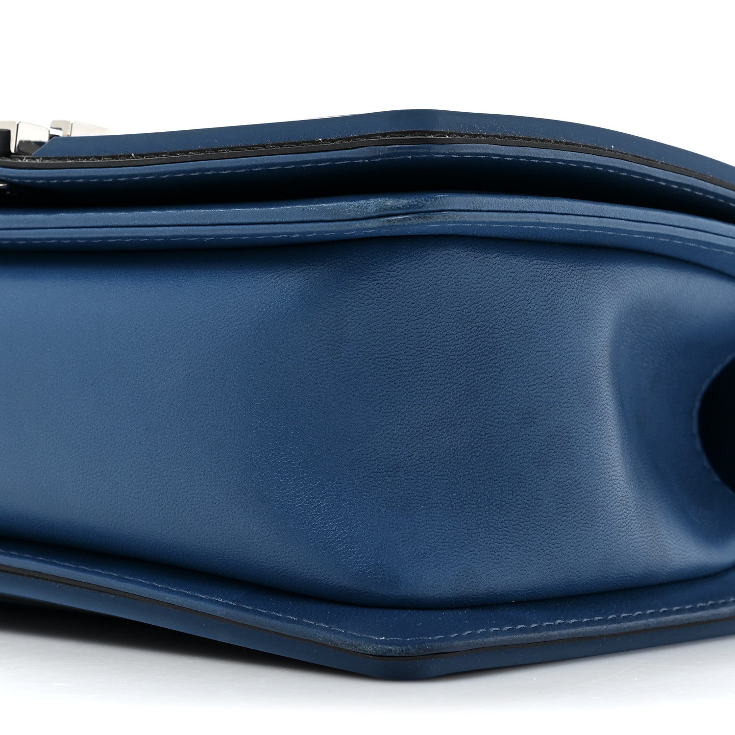 Chanel Lambskin Rubber Quilted Medium Two Tone Boy Flap Blue Black 8 of 15