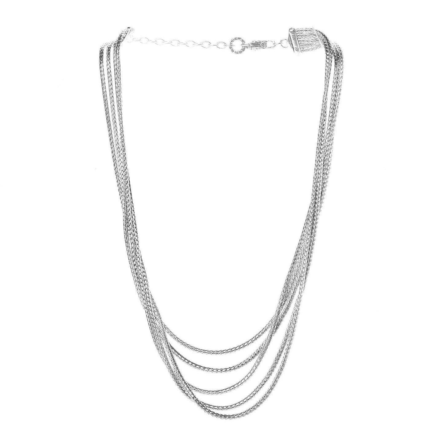 Sterling Silver Classic Chain Bib Necklace