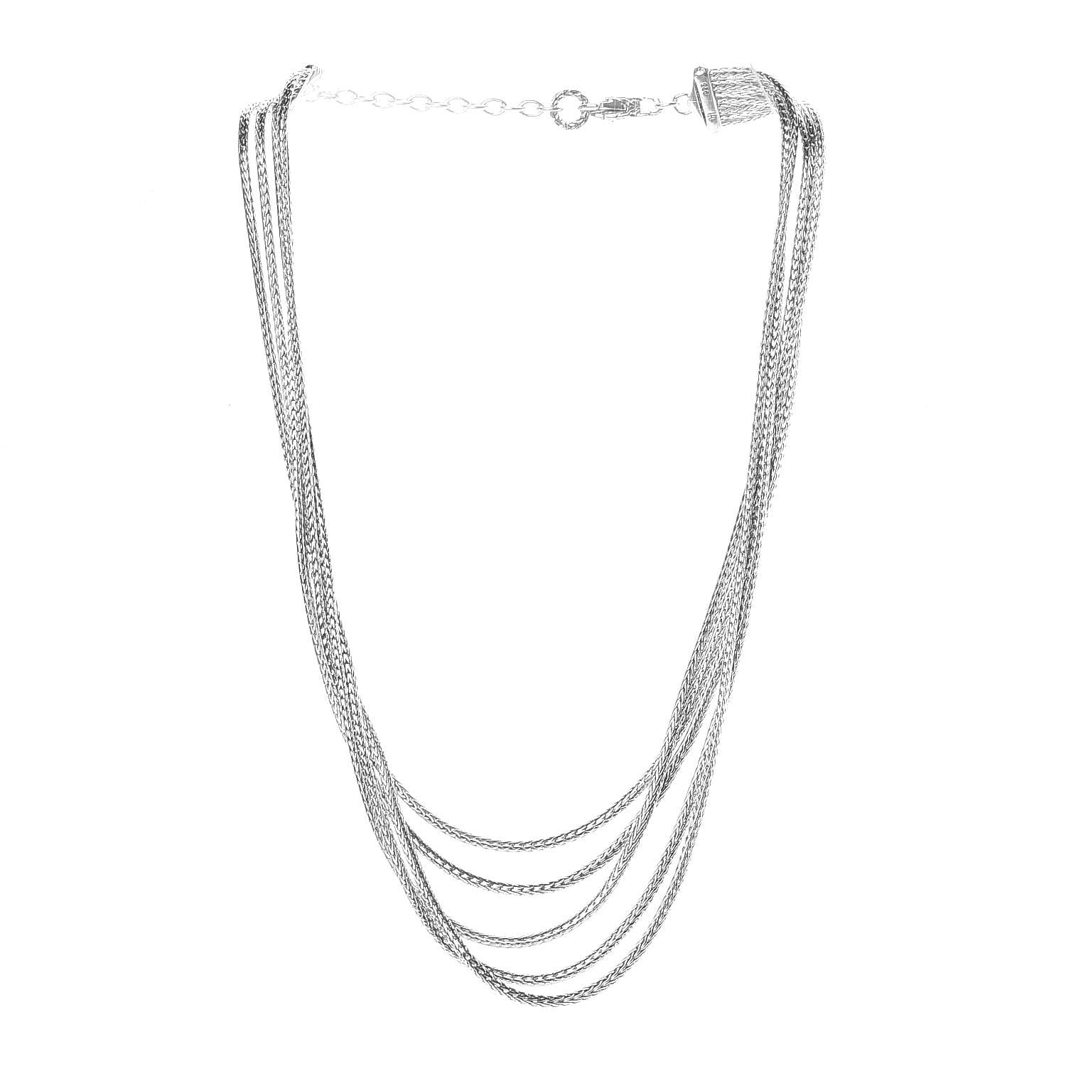 John Hardy Sterling Silver Classic Chain Bib Necklace 3 of 5