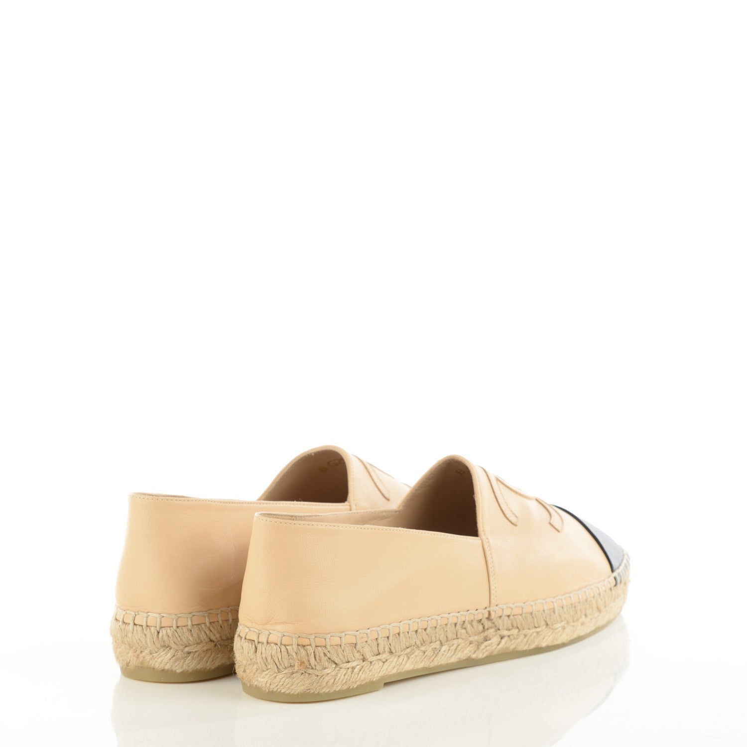 Chanel Lambskin CC Espadrilles 38 Beige Black 5 of 10