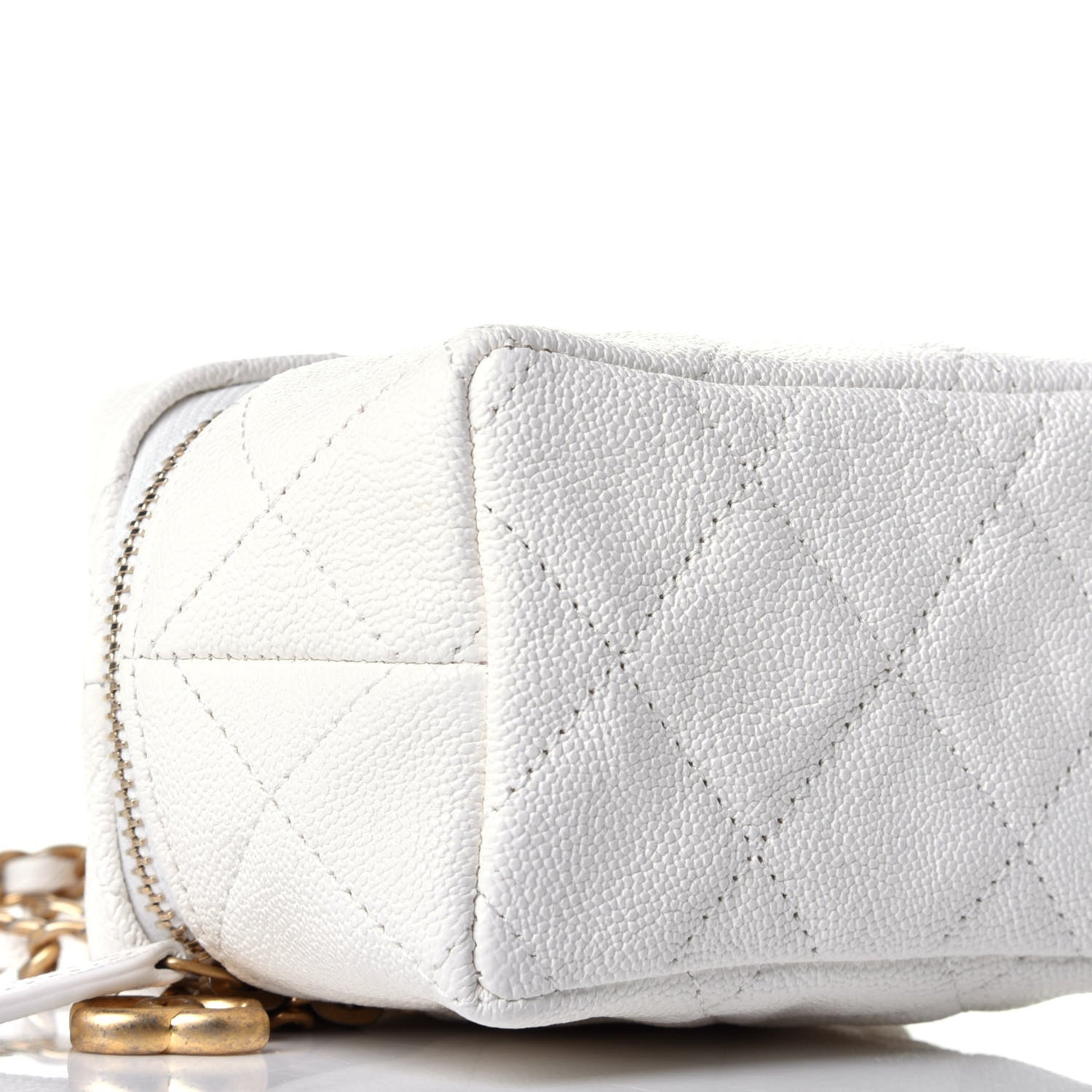 Chanel Caviar Quilted Mini Top Handle Vanity With Chain White 8 of 10