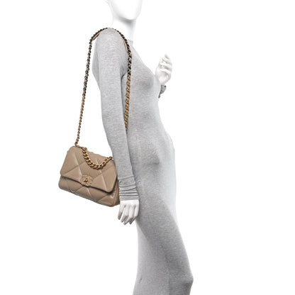 Chanel Lambskin Quilted Medium Chanel 19 Flap Dark Beige 2 of 11