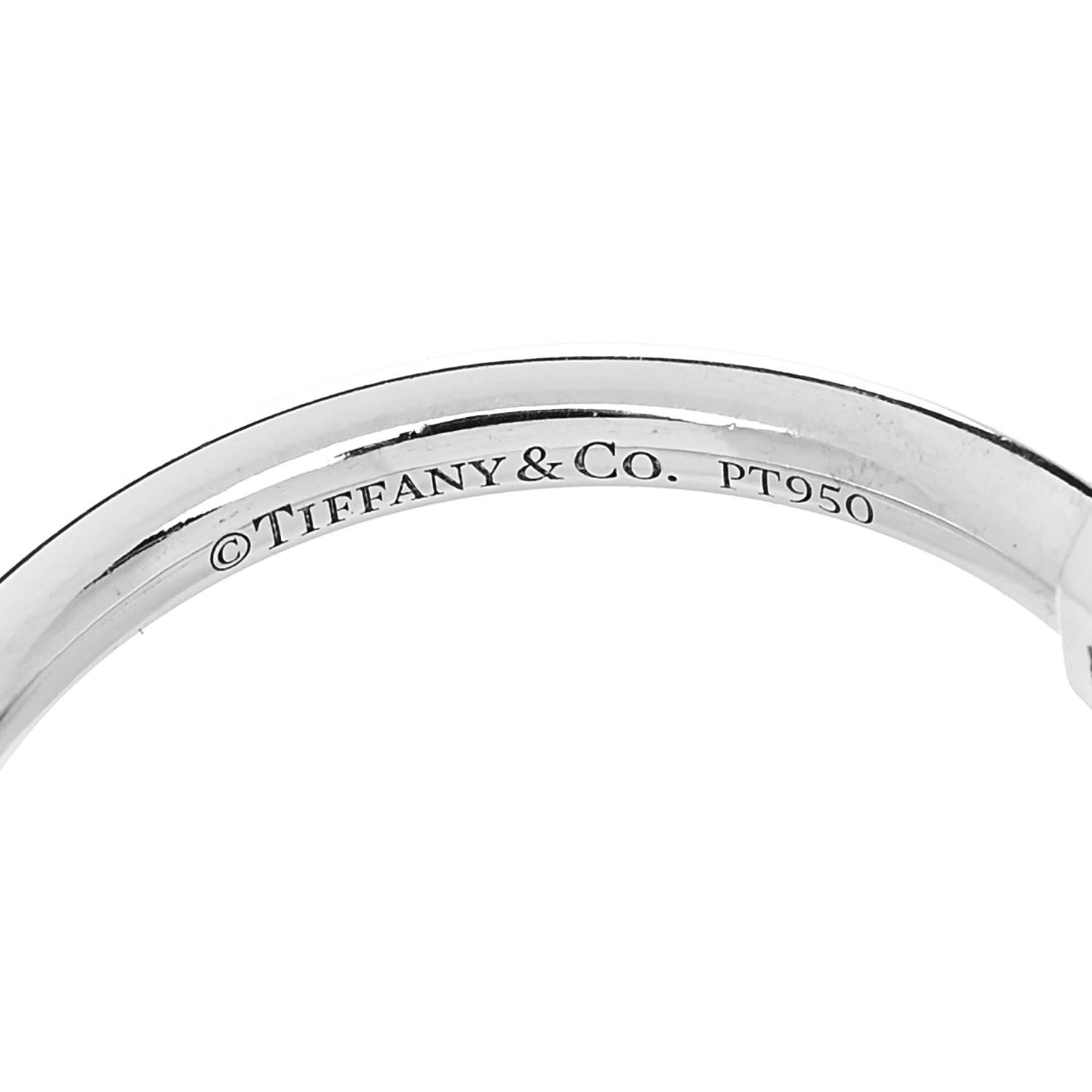 Tiffany Platinum Diamond .15ct Princess Cut Engagement Ring 48 4.5 5 of 6