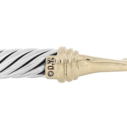 David Yurman Sterling Silver 14K Yellow Gold 5mm Cable Classic Buckle Bracelet 3 of 4