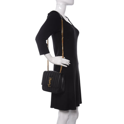 Saint Laurent Lambskin Matelasse Monogram Medium Vicky Chain Bag Black 2 of 10