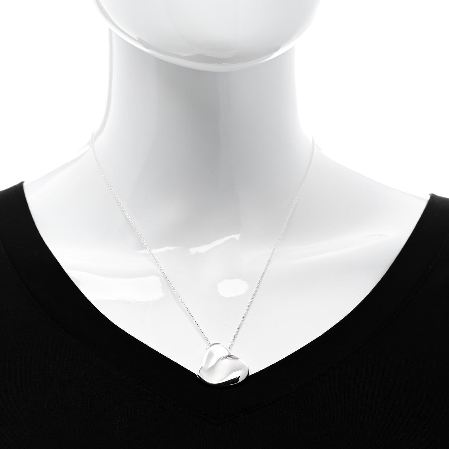Sterling Silver 26mm Elsa Peretti Full Heart Pendant Necklace