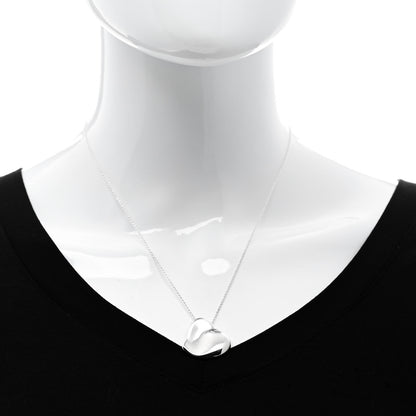 Tiffany Sterling Silver 26mm Elsa Peretti Full Heart Pendant Necklace 2 of 6