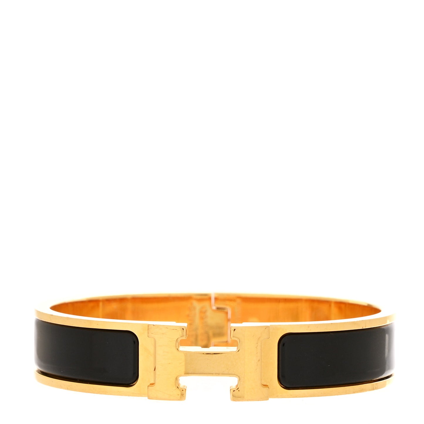 Enamel Narrow Clic Clac H Bracelet PM Black