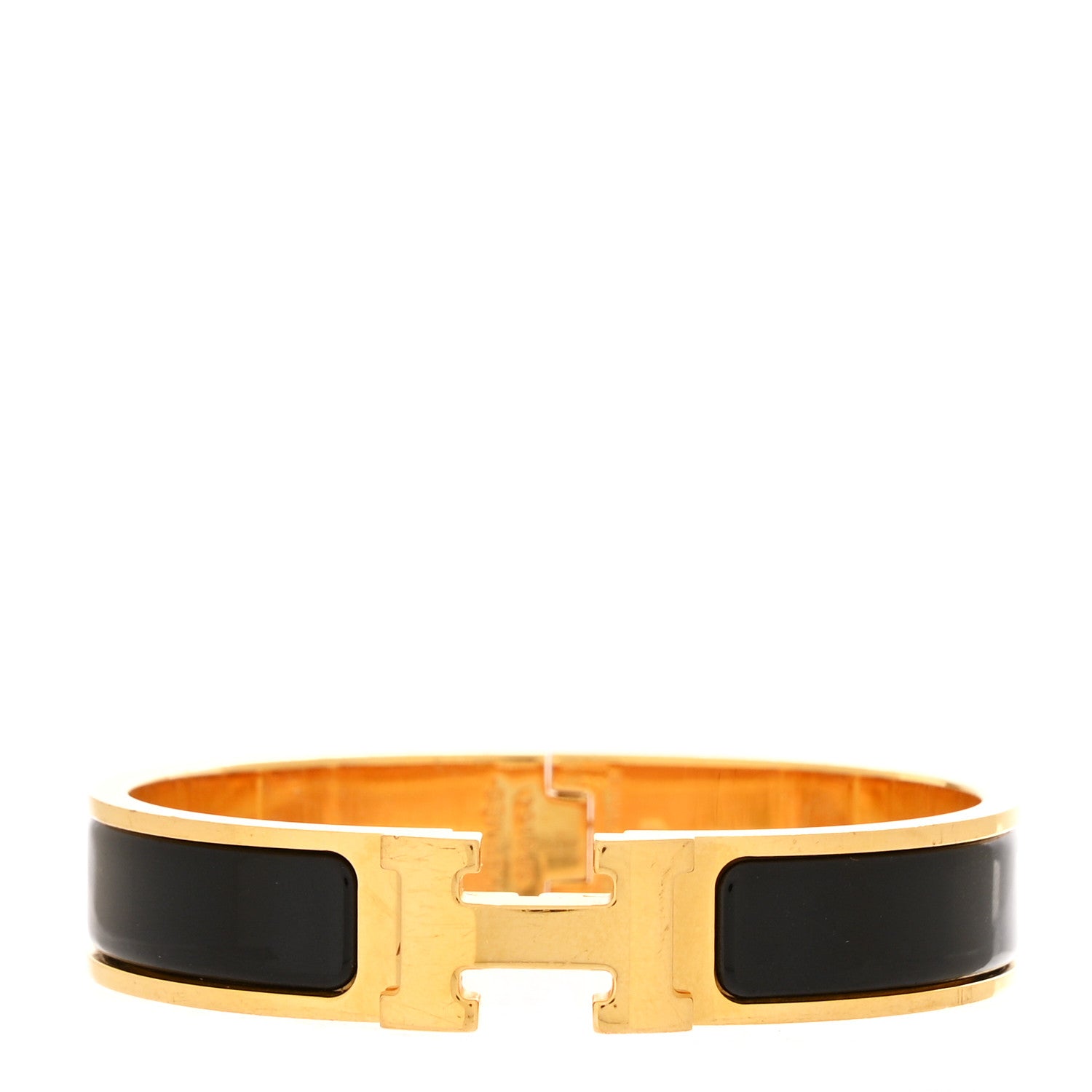 Hermes Enamel Narrow Clic Clac H Bracelet PM Black 1 of 4