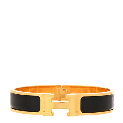 Hermes Enamel Narrow Clic Clac H Bracelet PM Black 1 of 4