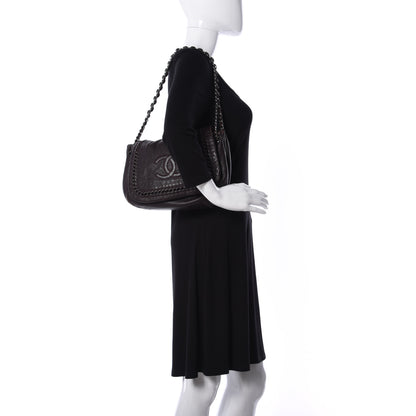 Chanel Metallic Deerskin Luxe Ligne Flap Black 3 of 34