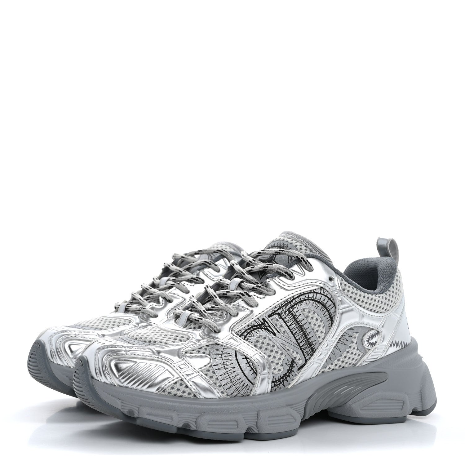 Christian Dior Technical Mesh Dior Chrono Sneakers 36.5 Silver 4 of 10