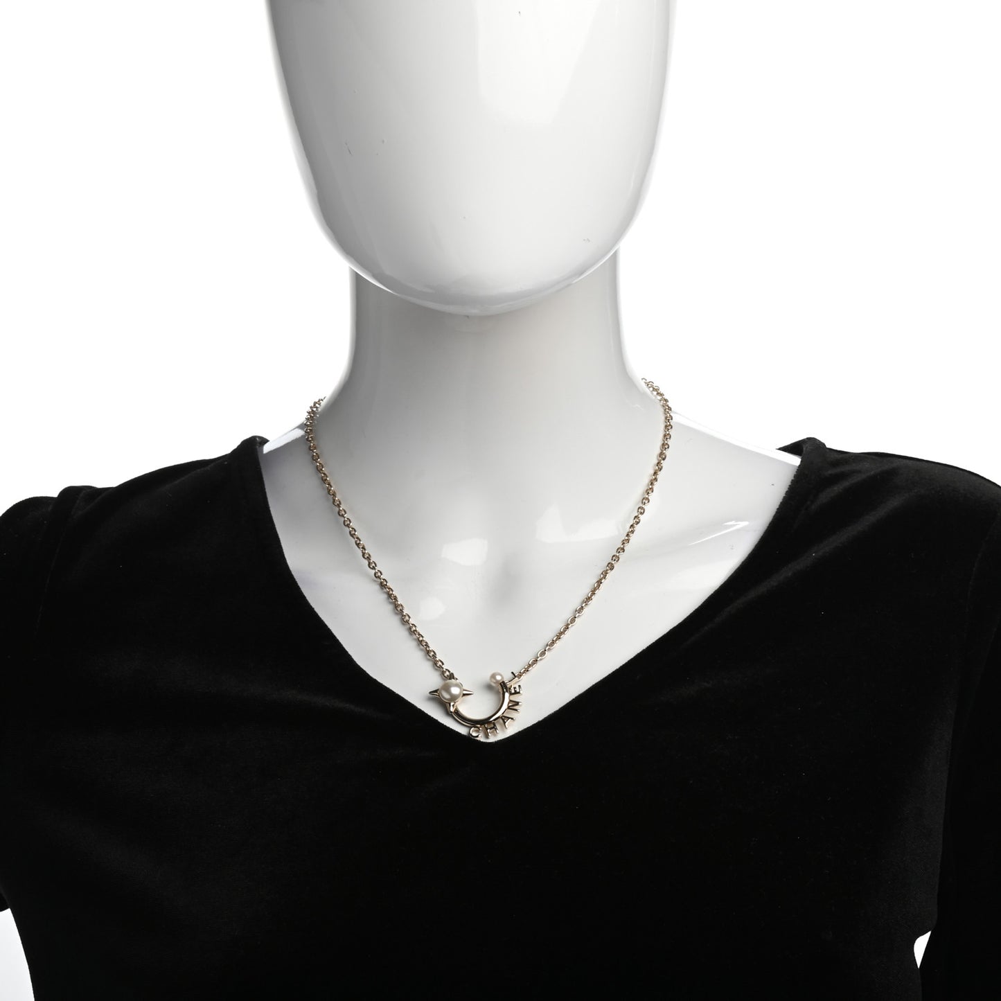 Pearl Logo Necklace Gold