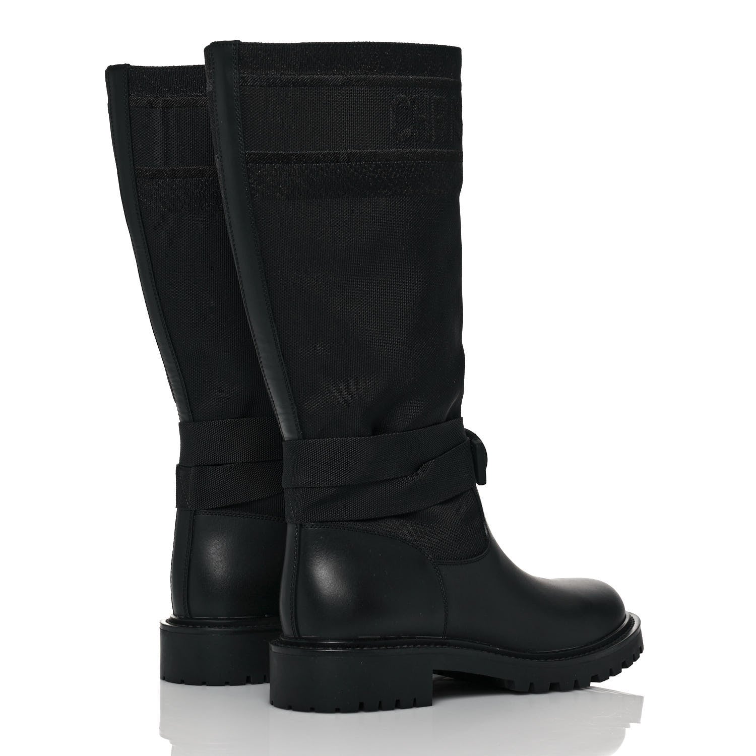 Christian Dior Technical Fabric Calfskin D-Major Boots 37 Black 4 of 10