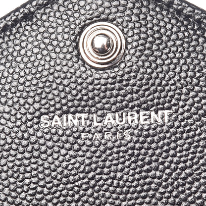 Saint Laurent Grain De Poudre Matelasse Chevron Monogram Envelope Chain Wallet Black 7 of 11