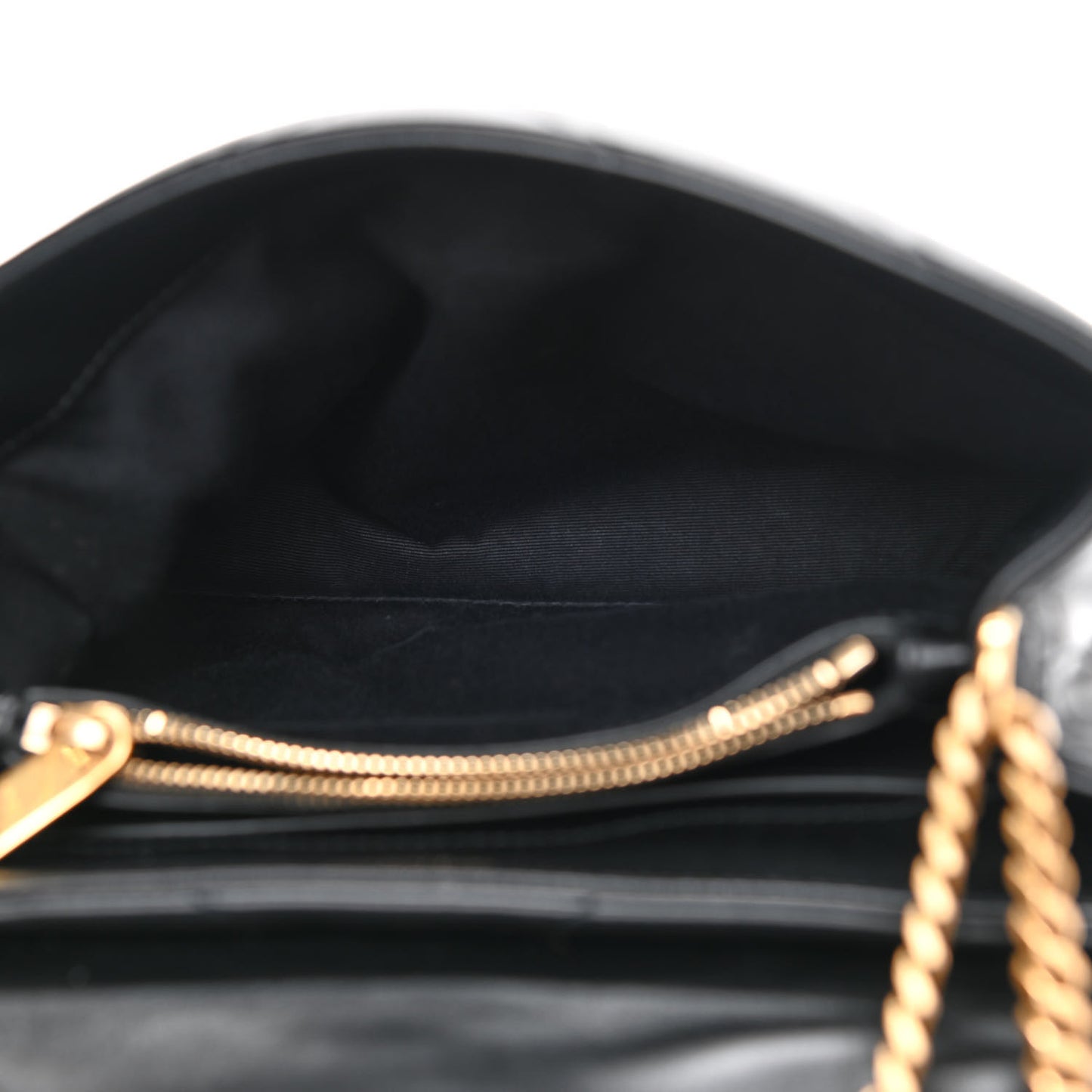Calfskin Y Quilted Monogram Small Loulou Chain Satchel Black