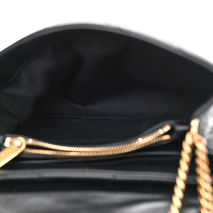 Saint Laurent Calfskin Y Quilted Monogram Small Loulou Chain Satchel Black 5 of 9